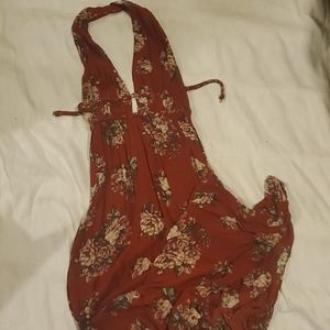 Floral halter maxi dress